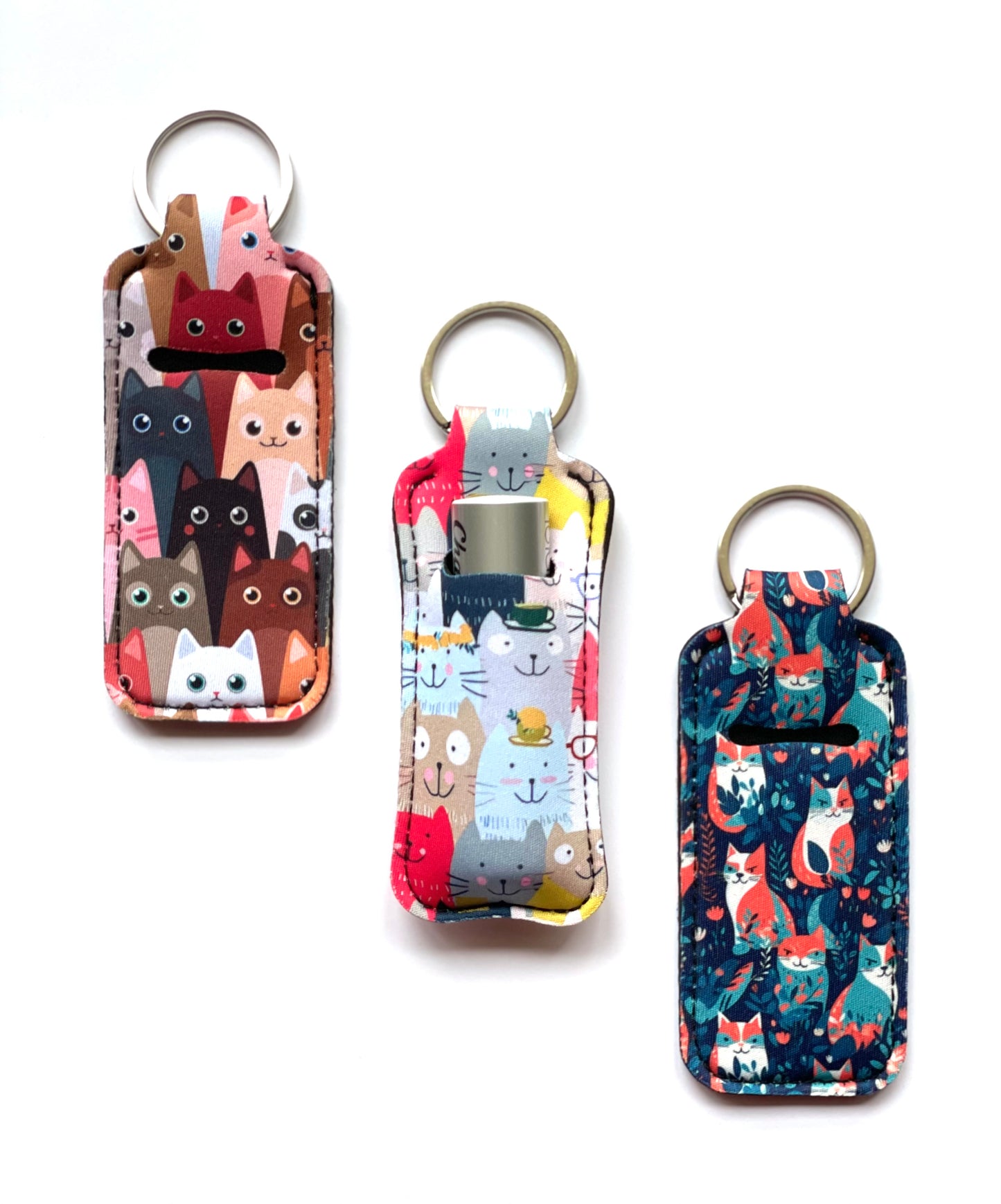 Kitty Cat Chapstick Keychains