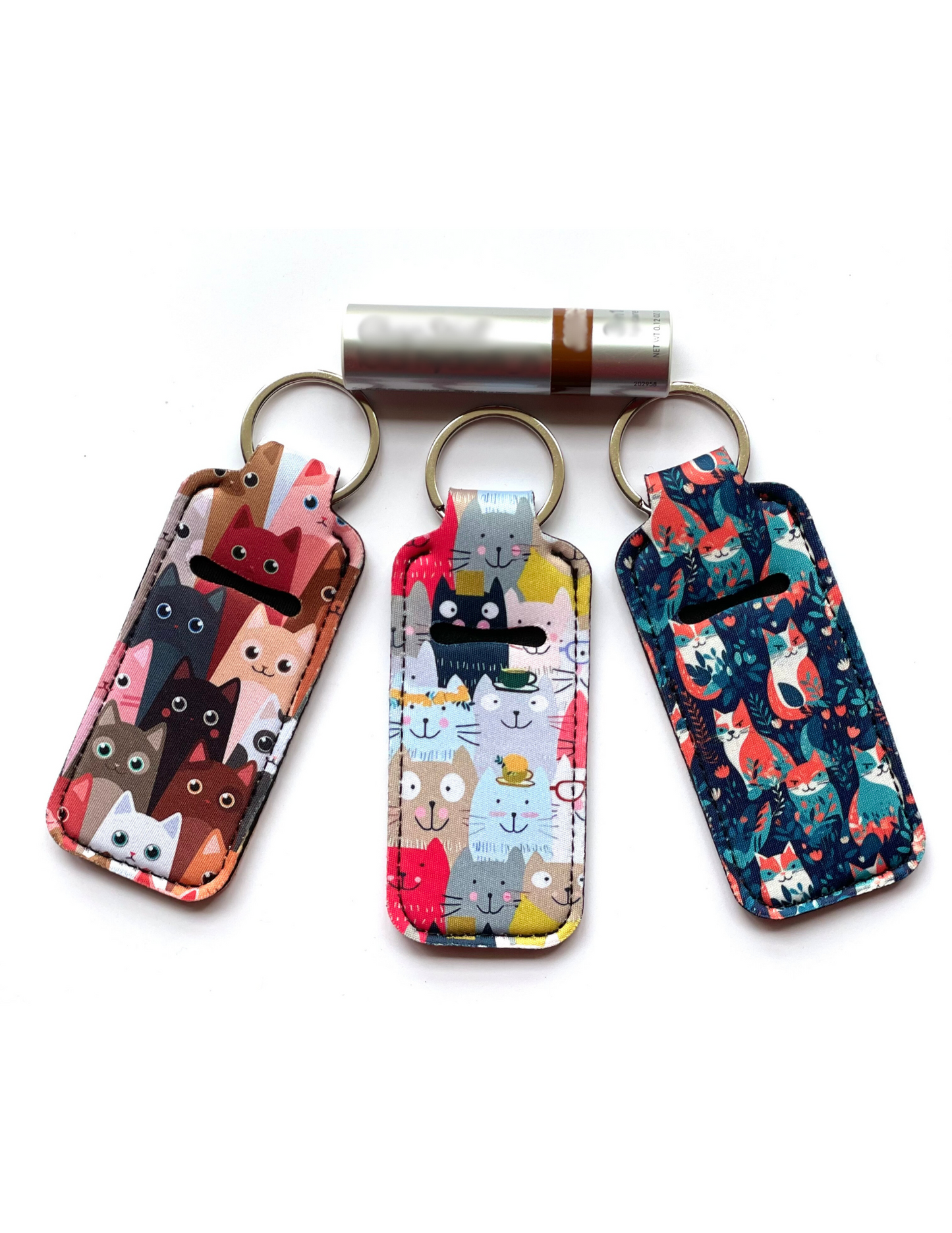 Kitty Cat Chapstick Keychains